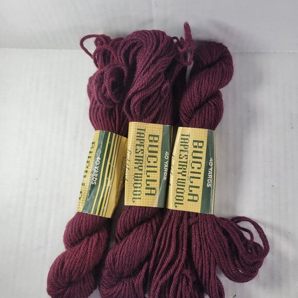 7 Hanks Red Bucilla Tapestry Wool Discontinued Yarn - Picture 6 of 10